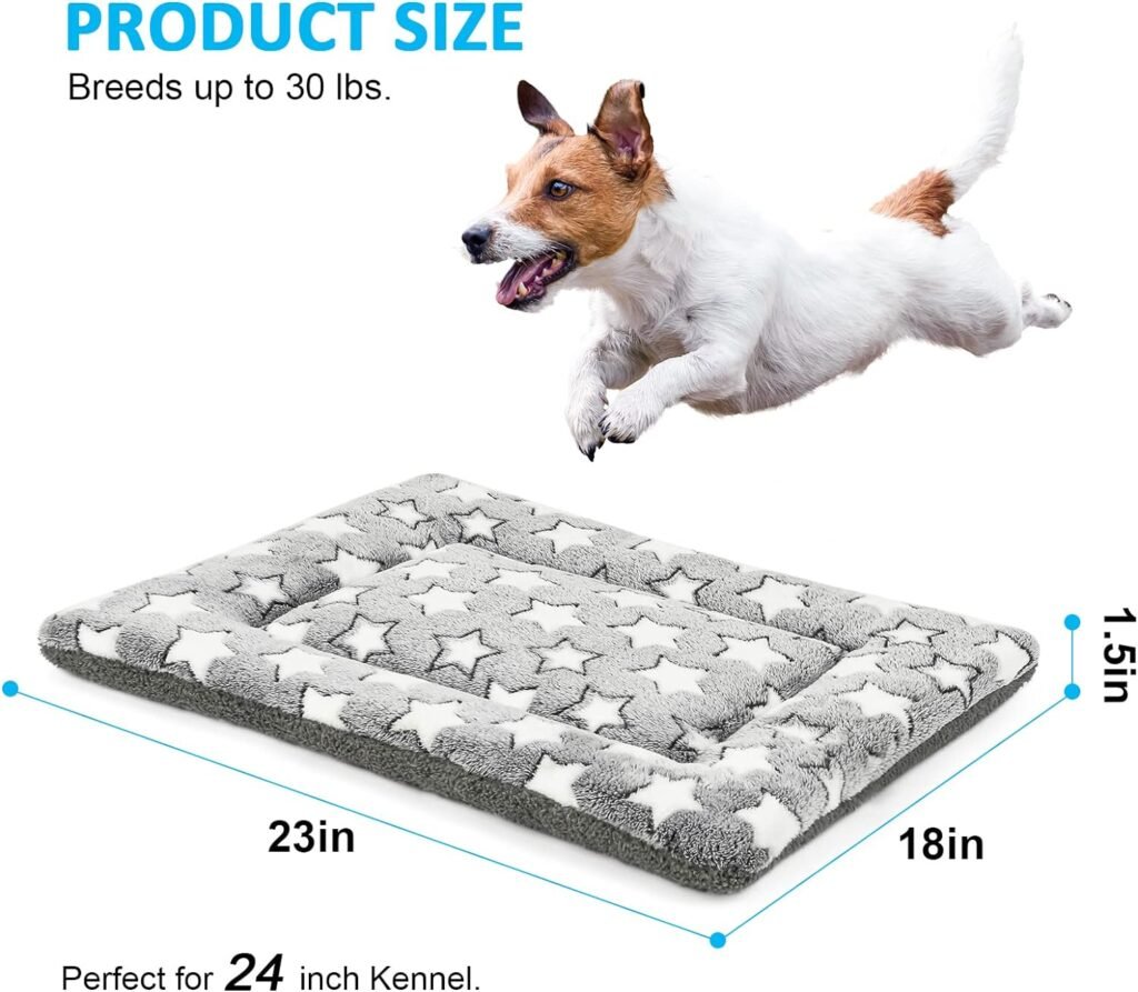 Dog Bed Mat, Reversible Crate Pad for Medium Small Dogs, Machine Washable, Portable and Soft Pet Bed Pad/Mat for 22-inch Kennel