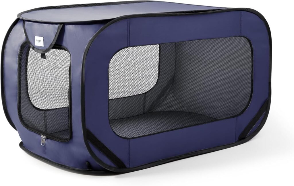 Loves cabin 36in Portable Large Dog Bed - Pop Up Dog Kennel, Indoor Outdoor Crate for Pets, Portable Car Seat Kennel, Cat Bed Collection, Grey