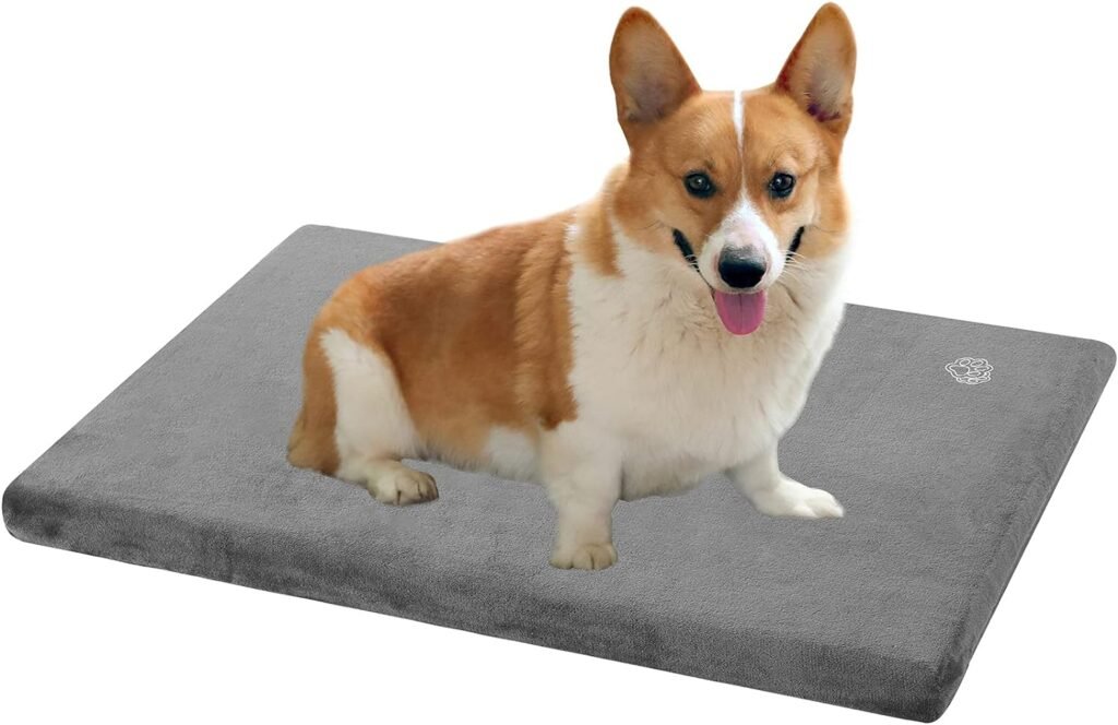 EMPSIGN Stylish Dog Bed Mat Dog Crate Pad Mattress Reversible (Cool  Warm), Water Proof Linings, Removable Machine Washable Cover, Firm Support Pet Crate Bed for Small to XX-Large Dogs, Grey