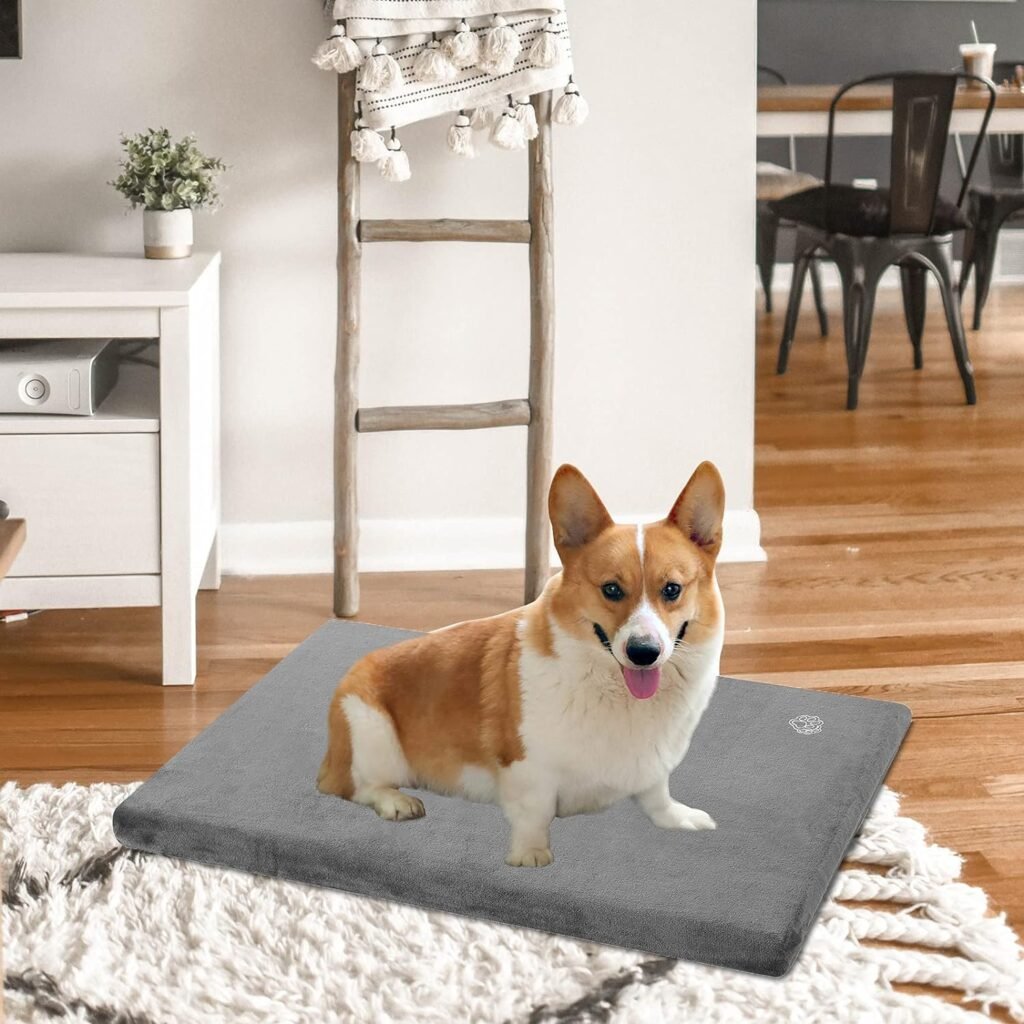 EMPSIGN Stylish Dog Bed Mat Dog Crate Pad Mattress Reversible (Cool  Warm), Water Proof Linings, Removable Machine Washable Cover, Firm Support Pet Crate Bed for Small to XX-Large Dogs, Grey