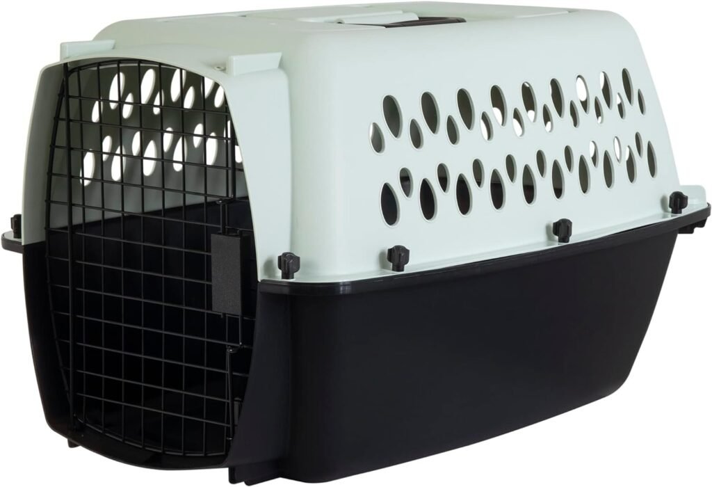 Petmate Pet Porter Fashion Dog Kennel 24, Pale Aqua  Black, for Pets 15-20lbs