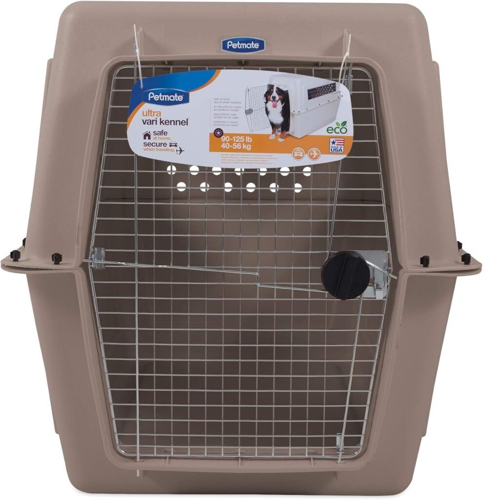 Petmate Ultra Vari Dog Kennel for Medium Dogs (Durable, Heavy Duty Dog Travel Crate, Made with Recycled Materials, 32 in. Long) 30 to 50 lbs, Made in USA